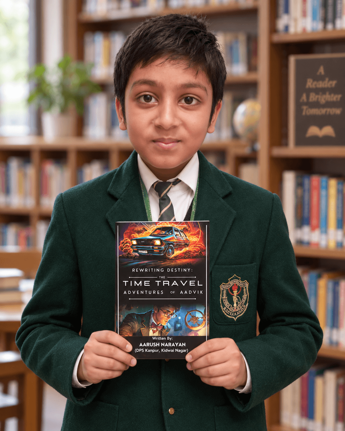 Ayush Narayan of DPS Kidwai Nagar with his graphic story